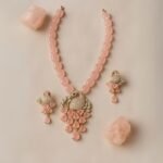 Blue Stripes & Stone Earrings